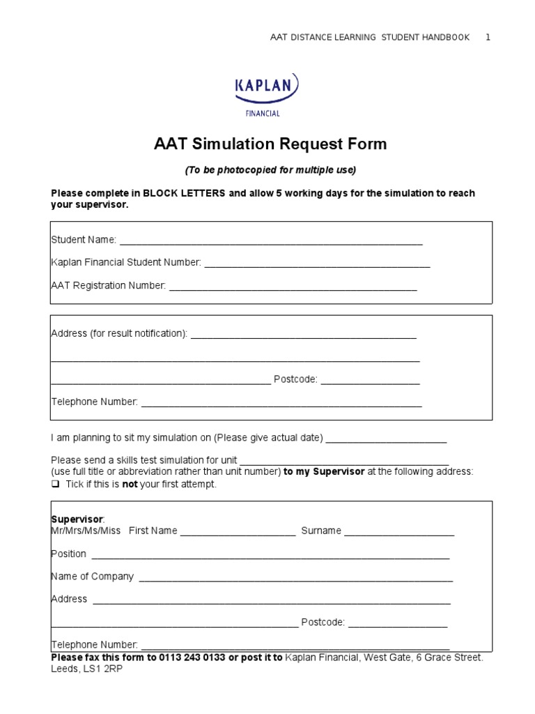 Simulation Request Form | PDF