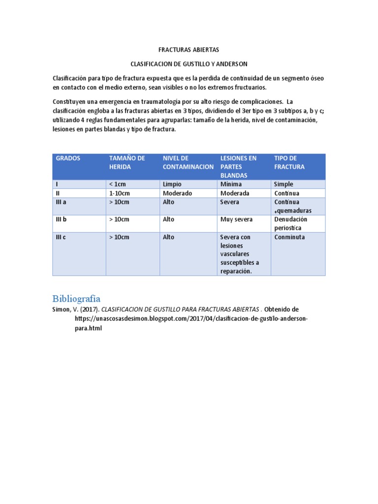 Clasificacion Gustillo | PDF