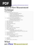 Basic of Flow Measurments Techniques