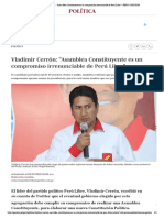 Vladimir Cerrón_ “Asamblea Constituyente es un compromiso irrenunciable de Perú Libre” _ PERU _ GESTIÓN