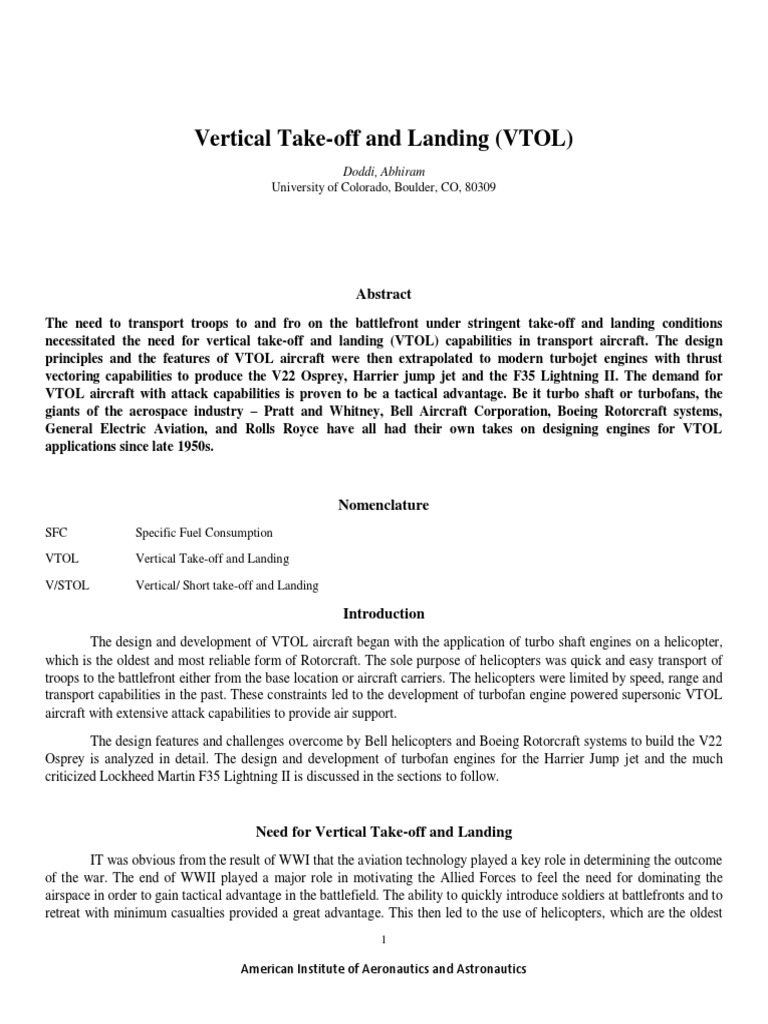 VTOL Aircraft Design and Development | PDF | Helicopter | Rotorcraft