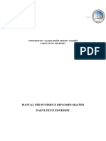 Manual Per Punimin e Diplomes Master Fakulteti I Edukimit UAMD