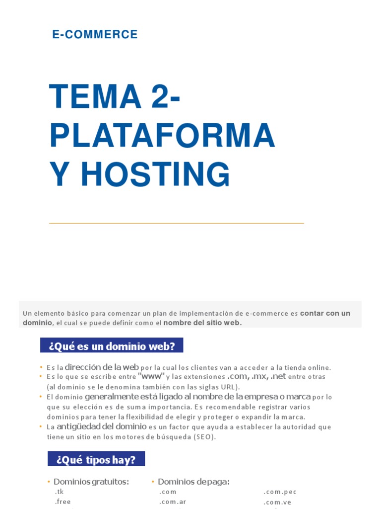 Guía de Dominios y Plataformas E-commerce | PDF | Nombre de dominio ...