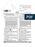 Test Booklet No.: Paper-Ii History