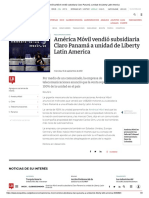 América Móvil Vendió Subsidiaria Claro Panamá A Unidad de Liberty Latin America