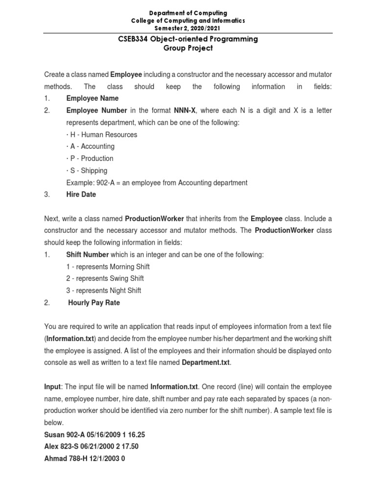 Employee Management System Project | PDF | Computer File | Text File