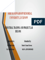 Shri Ramswaroop Memorial University, Lucknow: Industrial Training and Project Lab DEE-5501