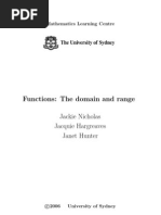 Functions: The Domain and Range: Jackie Nicholas Jacquie Hargreaves Janet Hunter