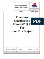 Procedure Qualification Record (P.Q.R) For (For PP - Project)