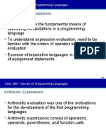 Introduction On Expressions: CSCI 360 - Survey of Programming Languages