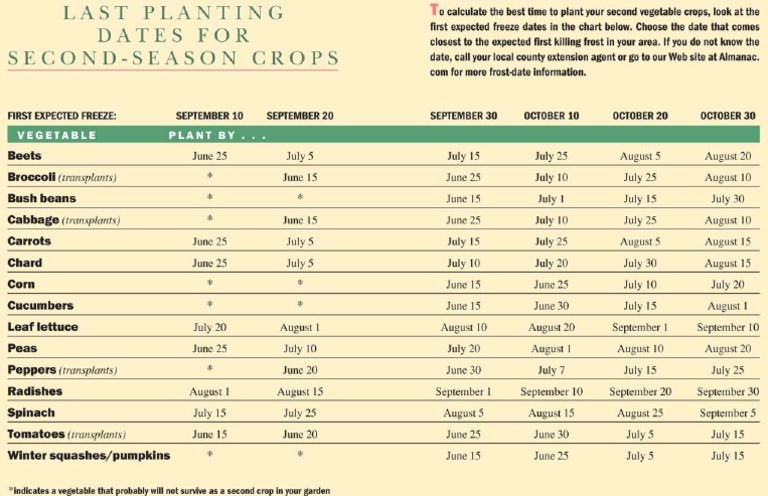 Succession Gardening Chart | PDF