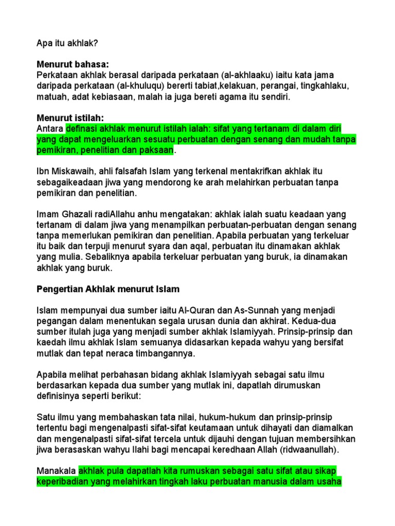 Apa Itu Akhlak | PDF
