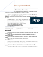 Technical Support Resume Example