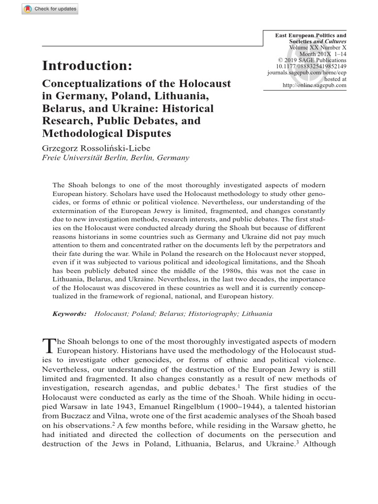 Introduction - Conceptualizations of The Holocaust in Germany Poland ...