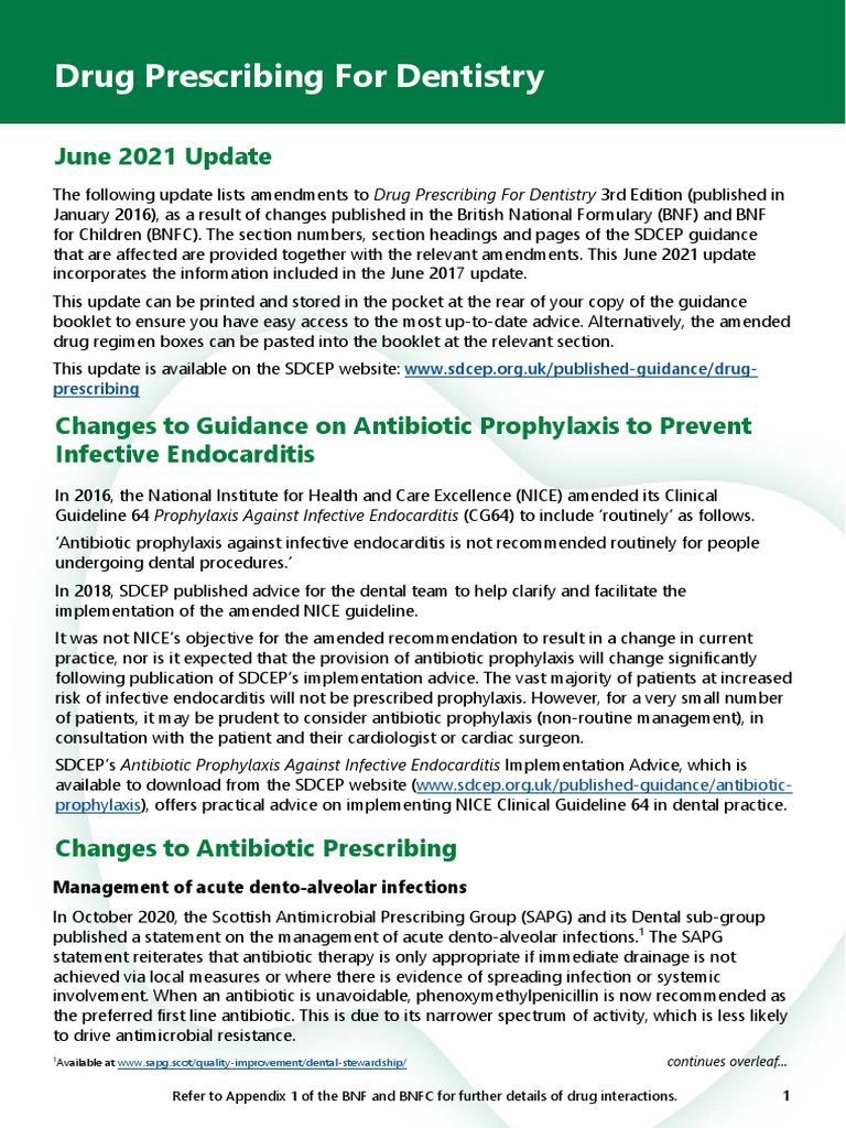 June 2021 Update: Dental Drug Prescribing | PDF