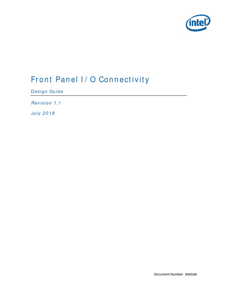Front Panel I/O Connectivity: Design Guide | PDF | Usb | Electrical ...