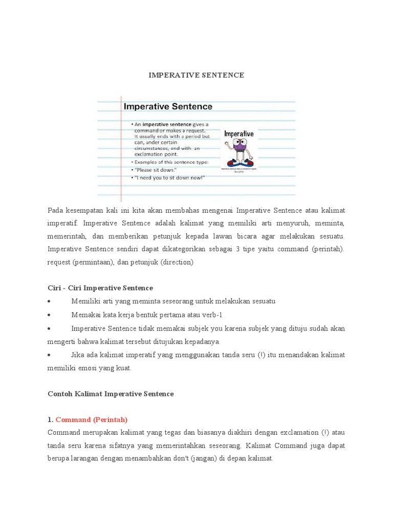 Imperative Sentence. Meet 4 | PDF