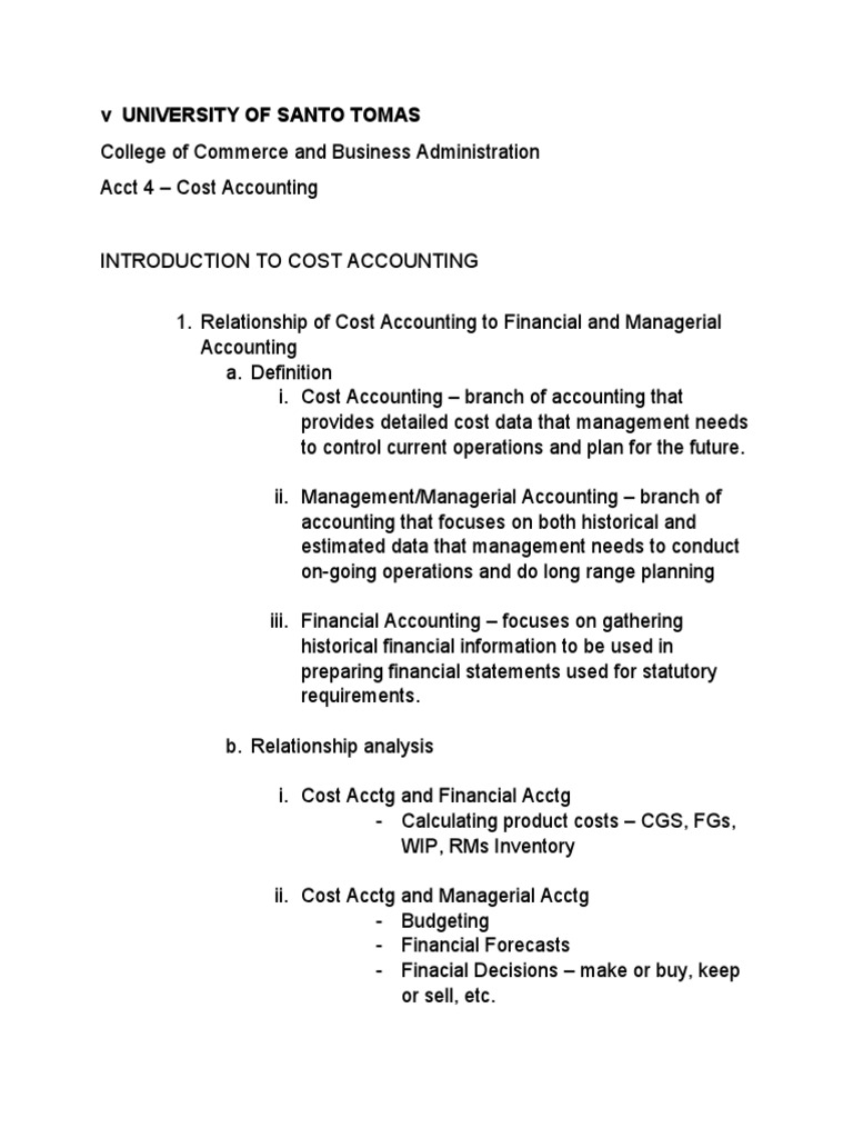 1 Introduction To Cost Accounting | PDF | Cost Accounting | Inventory