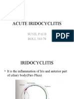 Acute Iridocyclitis: Sunil Pai B Roll No:78