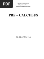 Pre - Calculus: BY: BE-STEM 11-4