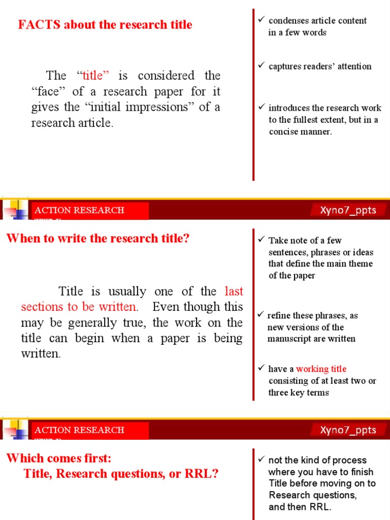 guidelines for writing action research project