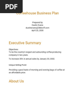 Executive Summary: Coffeehouse Business Plan