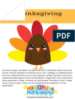Printable 60 Page Preschool Thanksgiving Worksheet and Activity Book