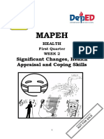 Mapeh: Significant Changes, Health Appraisal and Coping Skills