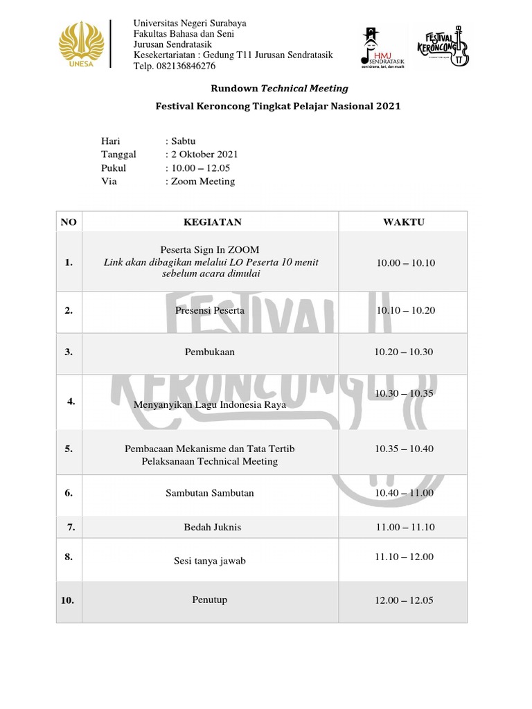 Rundown TM Peserta | PDF