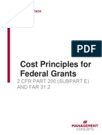 Cost Principles of Federal Grants CFR