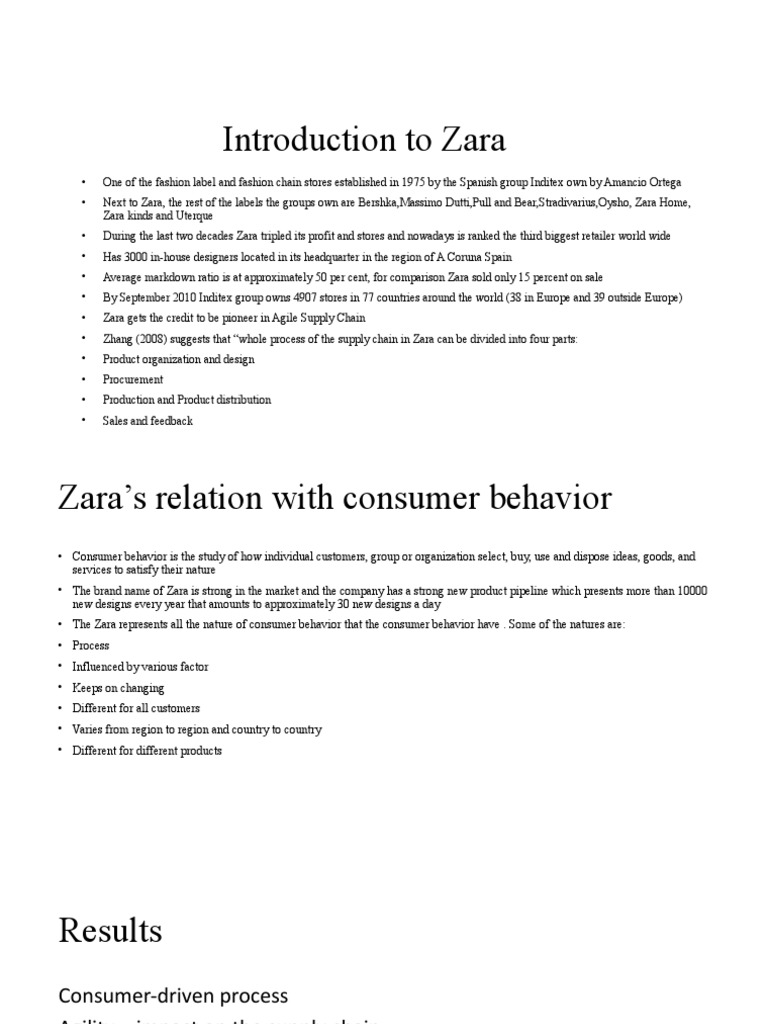 zara introduction essay
