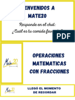 Operaciones matemáticas con fracciones