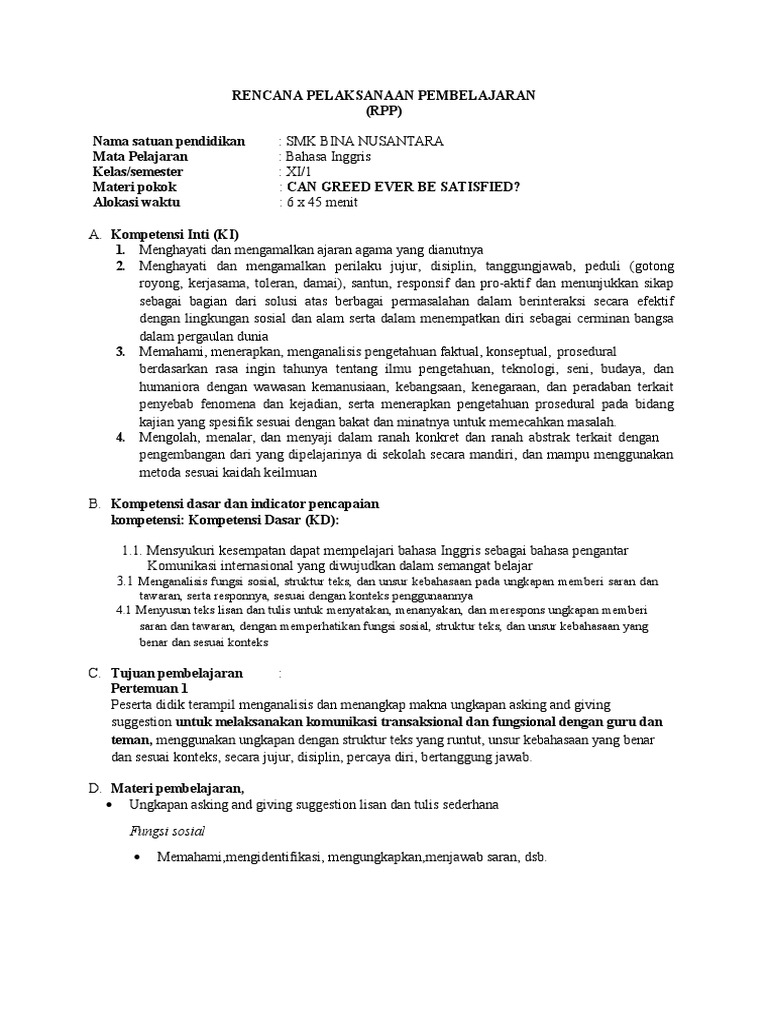 Rpp asking and giving suggestion pdf