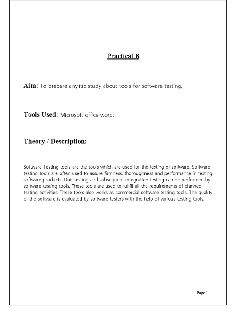 Software Testing Tools Analysis Guide | PDF | Software Testing | Software