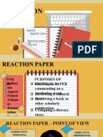 English Report Reaction Paper