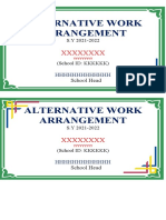 Alternative Work Arrangement: XXXXXXXX
