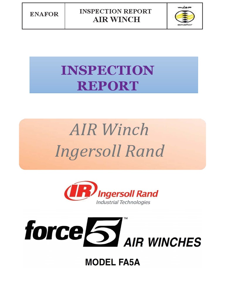 Inspection AIR Winch Ingersoll Rand PDF Manufactured Goods Materials