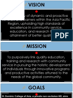 Vision, Mission and Goals of St. Dominic College of Asia's National Service Training Program (NSTP