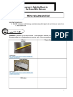 Minerals Around Us!: Learner's Activity Sheet in Earth and Life Science