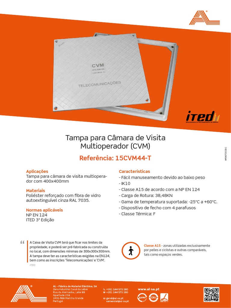 Tampa CVM Multioperador A15 EN 124 | PDF