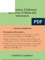 Lesson 8 - Opportunities Challenges and Power of Media and Information