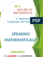 Nature of Mathematics: II. Mathematical Language and Symbols