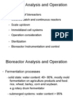 Bioreactor Analysis and Operation