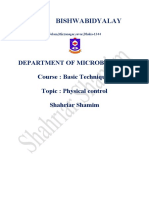 Gono Bishwabidyalay: Department of Microbiology Course: Basic Techniques Topic: Physical Control Shahriar Shamim