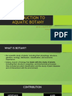 Introduction To Aquatic Botany