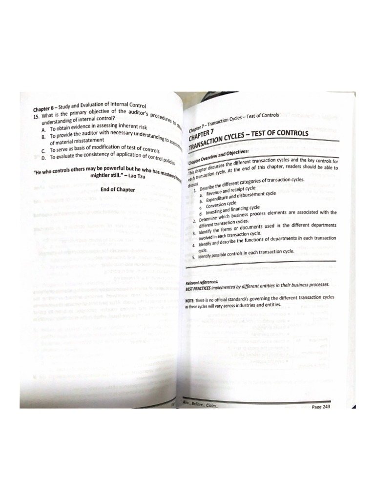 Chapter 6 Study and Evaluation of Internal Control | PDF