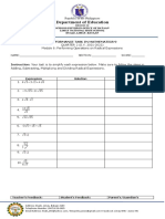 Department of Education: Performance Task in Mathematics 9