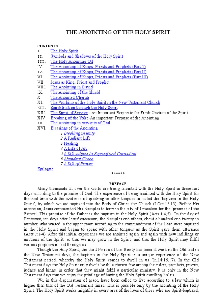 ANOINTING OF HOLY SPIRIT PDF intelligence overview