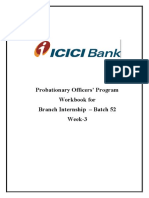 Probationary Officers' Program Workbook For Branch Internship - Batch 52 Week-3