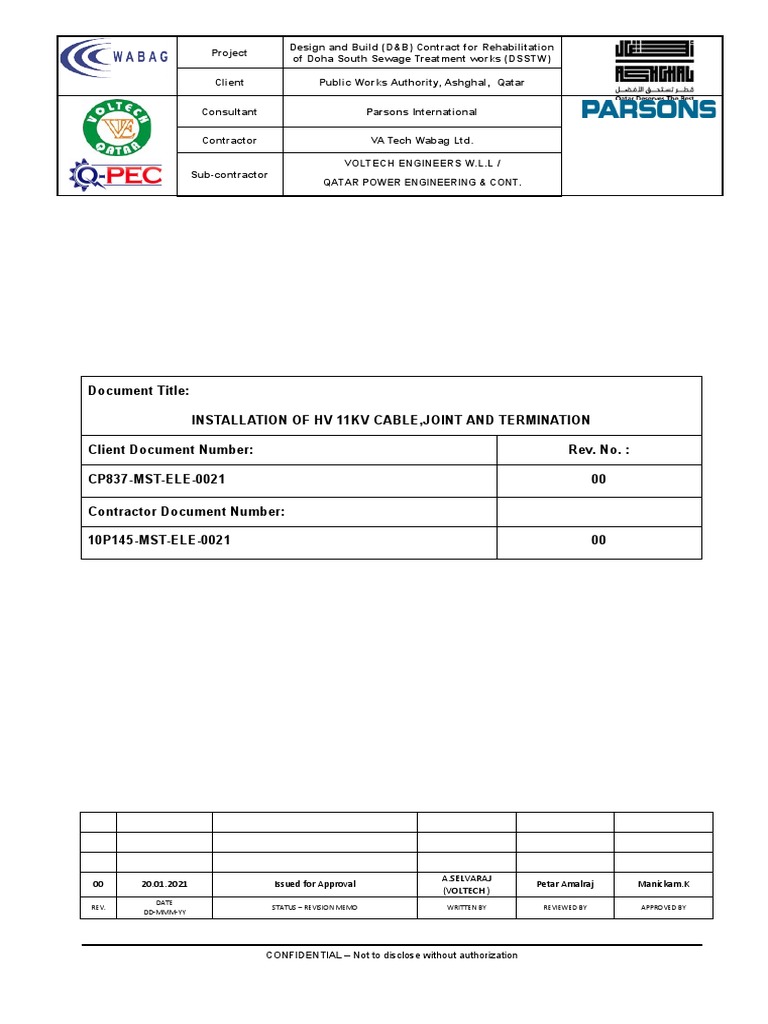 11kV Cable Installation and Termination Guide | PDF | Electrical Wiring ...